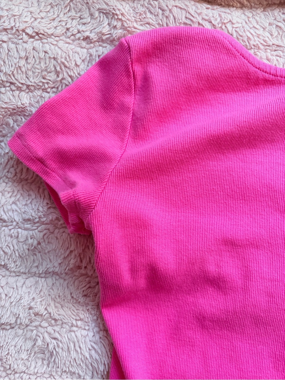 Zine Pink Ribbed Open-Back Crop Top | Cotton & Spandex | Large | EUC - Picture 3 of 7